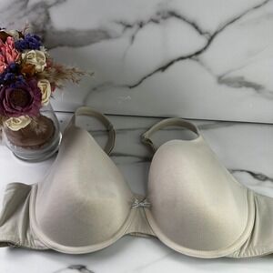 Cacique Lightly Lined T-Shirt Bra 46C Beige Seamless Everyday Comfort Full Cover